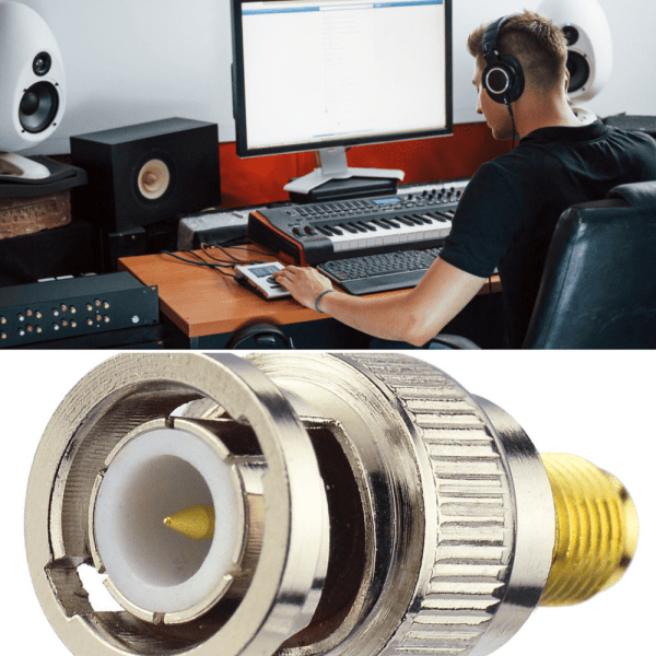 BNC Male to SMA Female Adapter | 50 Ohm RF Coaxial Connector | SMA to BNC Converter - Pack of 2