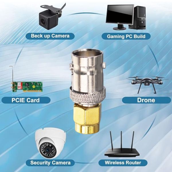 BNC FEMALE TO SMA MALE ADAPTER 1000x1000 (6) BNC Female to SMA Male Adapter | 50 Ohm RF Coaxial Connector | SMA Plug to BNC Jack Converter - PACK OF 2