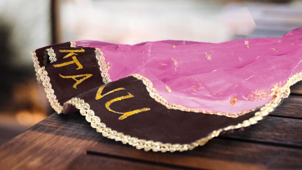 Bridal Fashion Trends Timeless Elegance 1 (3) Customized Bride Entry Dupatta | Latest Collection of Personalized Bride Groom Name Chunni | Make Your Day Special-Magenta