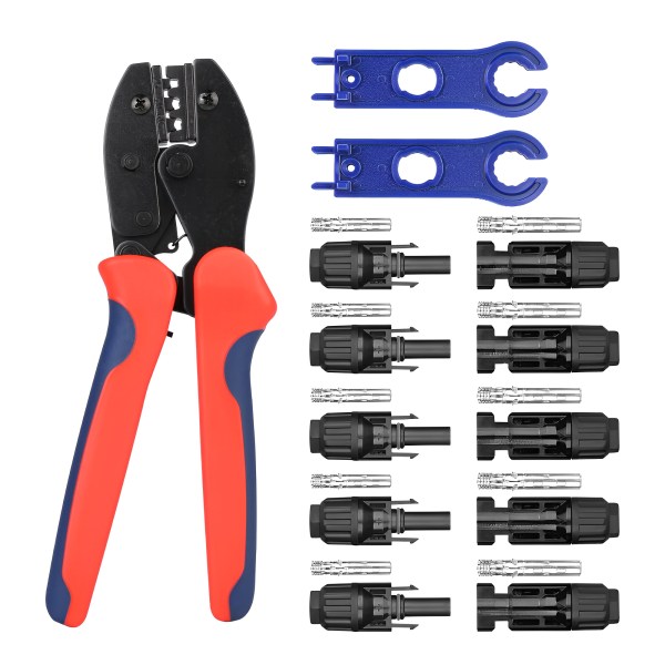 Crimping tool with spanner and connector
