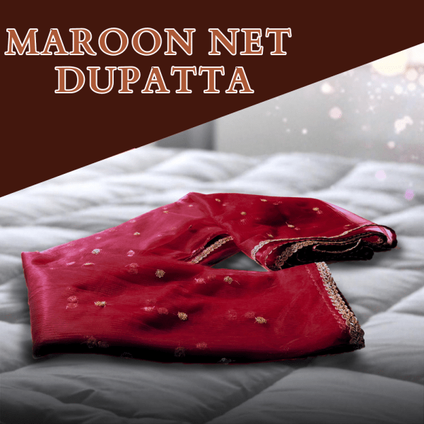 Customized Bride Entry Dupatta | Latest Collection of Personalized Bride Groom Name Chunni | Make Your Day Special-Maroon