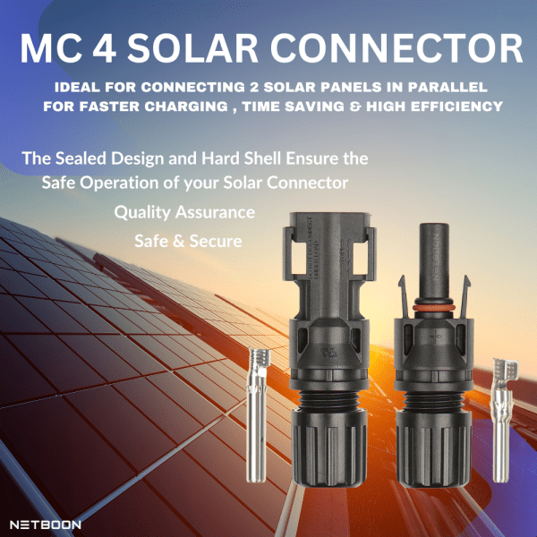 NETBOON MC 4 Connector for Solar Panel System Cable | Street Light | RV | Generator | Inverter