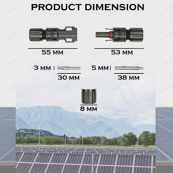 NETBOON MC 4 Connector for Solar Panel System Cable | Street Light | RV | Generator | Inverter