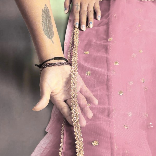 Customized Bride Entry Dupatta | Latest Collection of Personalized Bride Groom Name Chunni | Make Your Day Special-Pink