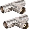 BNC Femael to dual band female adapter (1) NETBOON BNC Female to Dual BNC Female T-Type Adapter | 75 Ohms High-Quality Splitter Connector