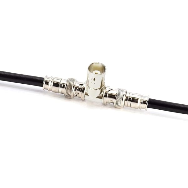 BNC Femael to dual band female adapter (6) BNC Female to Dual BNC Female T-Type Adapter | 75 Ohm Coaxial Connector | T-Style BNC Coupler for CCTV, DVR, Video Signal Splitter, Test Equipment - Pack of 2