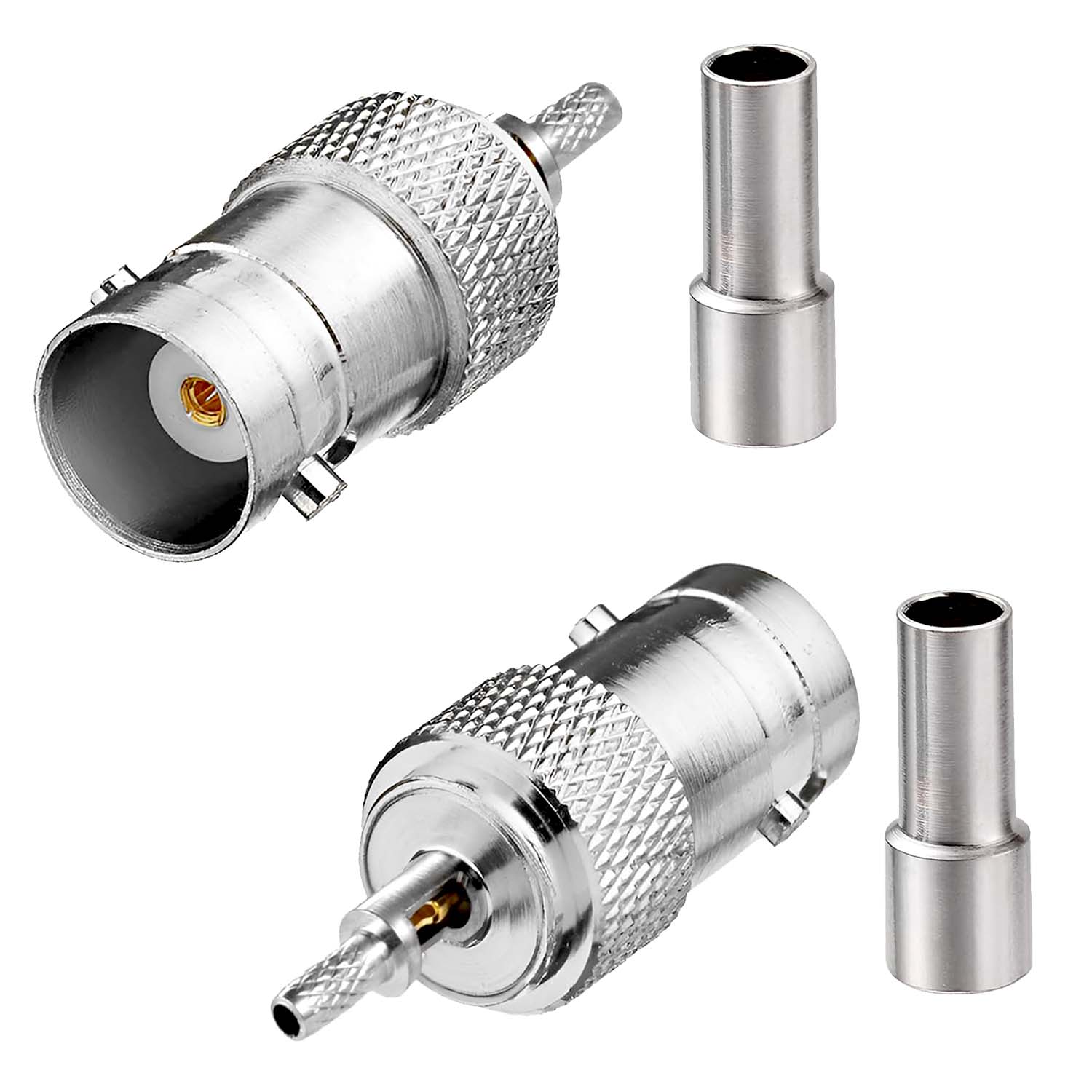 BNC Female Crimp Connector For RG174, RG316, RG178 Coaxial Cables - PACK OF 2