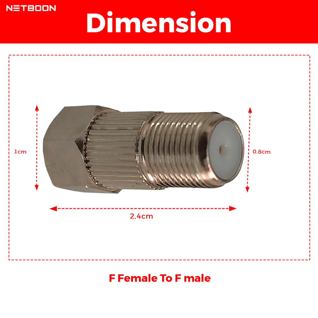 F Type Male to F Female RF Coaxial Cable Adapter (Pack of 2) | 75 Ohm ...