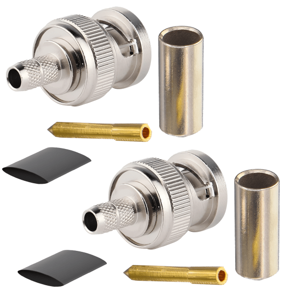 bnc male crimp connector for rg316 and rg174 cable (1) BNC Male Crimp RF Connector | High-Performance 50 Ohms Connector for RG174, RG316, RG178 Coaxial Cables