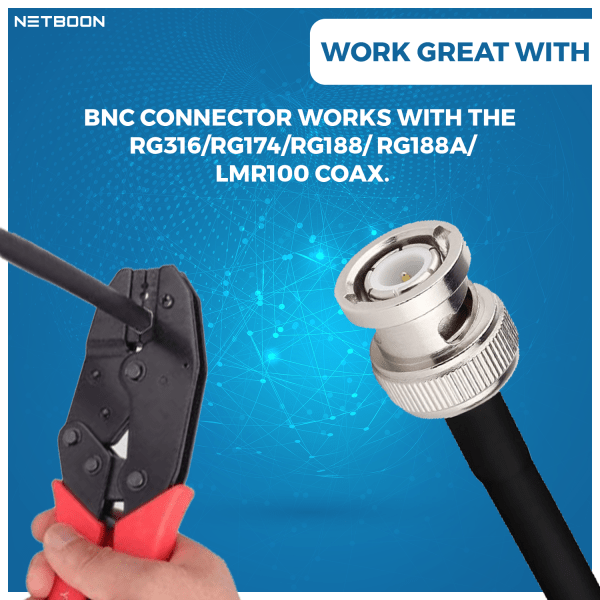 bnc male crimp connector for rg316 and rg174 cable (5) BNC Male Crimp RF Connector for RG174, RG316, RG178 Coaxial Cables - PACK OF 2