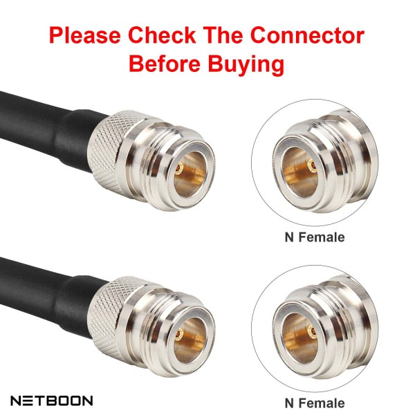 LMR200 RF Coaxial Cable Assembly with N Female to N Female Connector (2) HLF200/LMR200 RF Coaxial Cable Assembly with N Female to N Female Connector