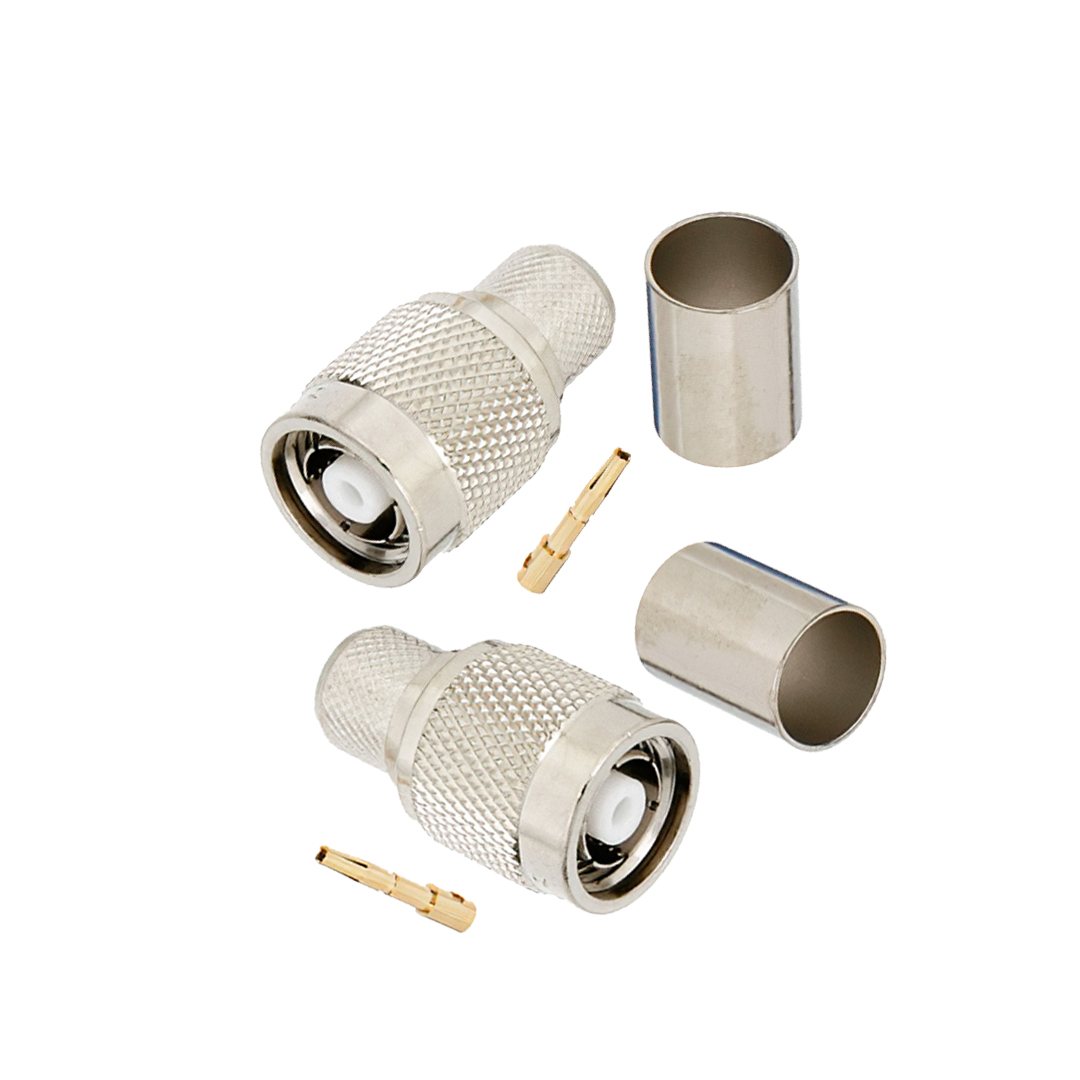 Connecteur N Mâle Pour Câble Coaxial RG8/LMR400/RG213 - Corps Laiton Nickelé, 50 Ohms - Lot De 51 à 100 Pièces