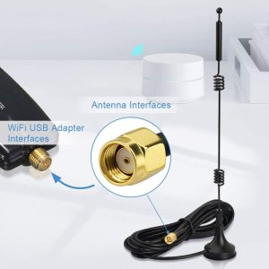 3dBi RP-SMA Male Connector Spring Magnetic Base WiFi 2.4GHz Antenna