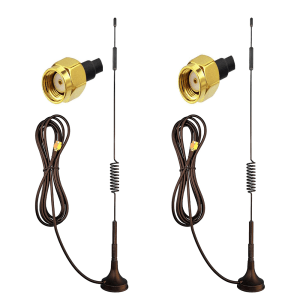 wifi 2.4ghz Antenna Magnetic Base SMA Male Connector (2) 3dBi RP-SMA Male Connector Spring Magnetic Base WiFi 2.4GHz Antenna