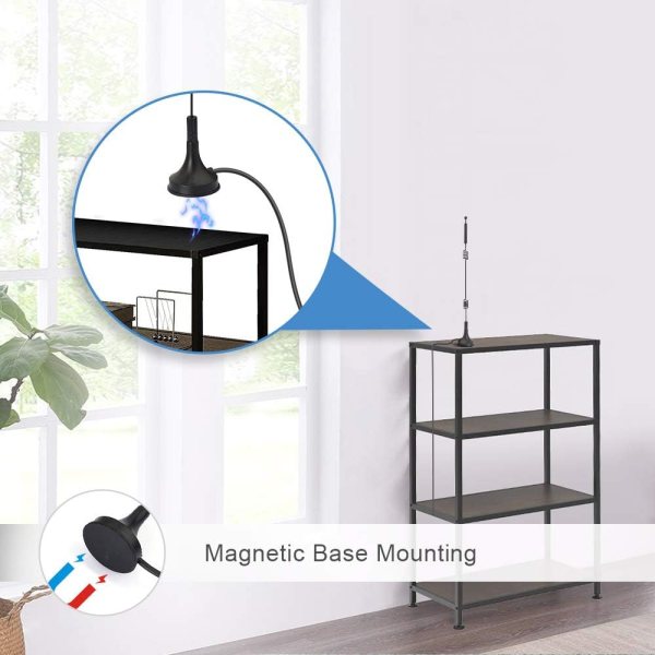 6dBi RP SMA Male Connector Spring Magnetic Base WiFi 2.4GHz Antenna - Pack of 2