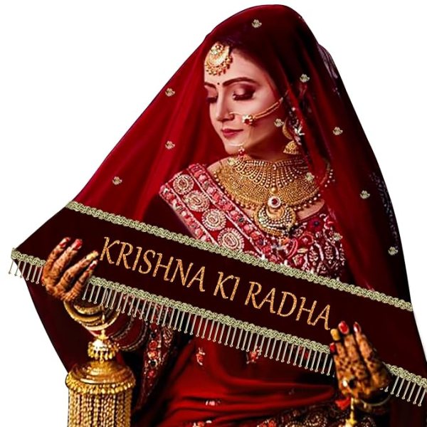 Customized Bridal Entry Soft Net Dupatta with Velvet Border & Latkan Lace – Name Personalization