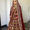 NETBOON Sada Saubhagyawati Bhava Bridal Wedding Dupatta with Sequins Lace | Dulhan Chunni 2.5m