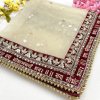 NETBOON Sada Saubhagyawati Bhava Bridal Wedding Dupatta with Sequins Lace | Dulhan Chunni 2.5m