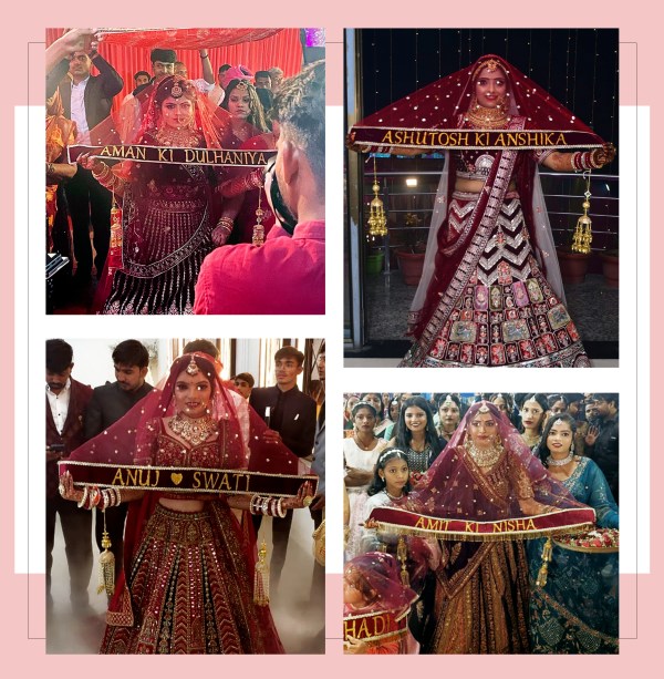 Women Gorgeous Wedding Customized Brides Entry Net Dupatta Women Gorgeous Wedding Customized Brides Entry Net Dupatta