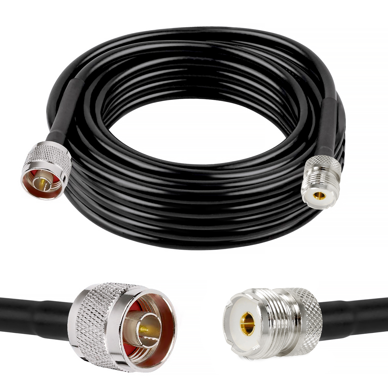 NETBOON HLF400 Coaxial Cable Assembly – N Male to UHF Female Connector | Low-Loss 50 Ohm RF Cable for Communication & Antenna Applications