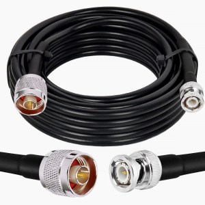 NETBOON HLF400 Coaxial Cable Assembly – N Male to BNC Male Connector | 50 Ohm Low-Loss RF Cable for Test Equipment, CCTV, and Communication Systems