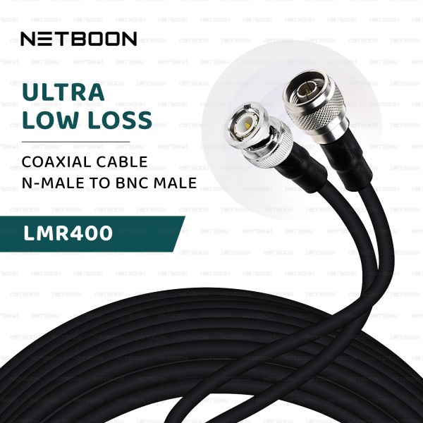 HLF400 Coaxial Cable Assembly – N Male to BNC Male Connector | 50 Ohm Low-Loss RF Cable for Test Equipment, CCTV, and Communication Systems