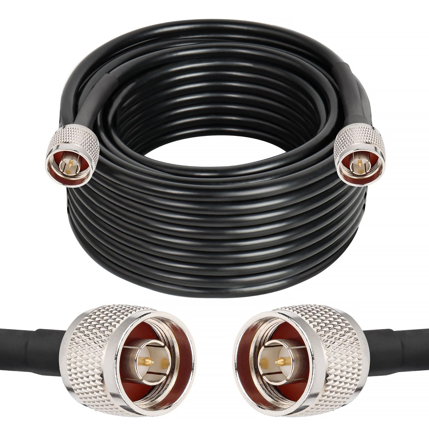 NETBOON HLF400 Coaxial Cable Assembly – N Male to N Male Connector | Low-Loss 50 Ohm RF Cable for Antenna, WiFi & Telecom