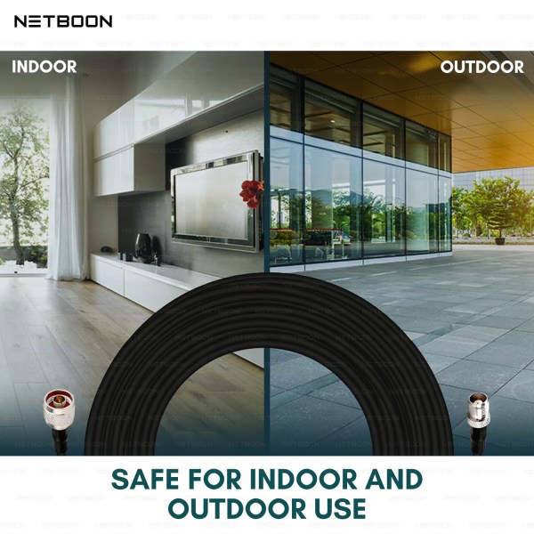 NETBOON HLF400 Coaxial Cable Assembly – N Male to TNC Female Connector | 50 Ohm Low-Loss RF Cable for Industrial & Wireless Applications