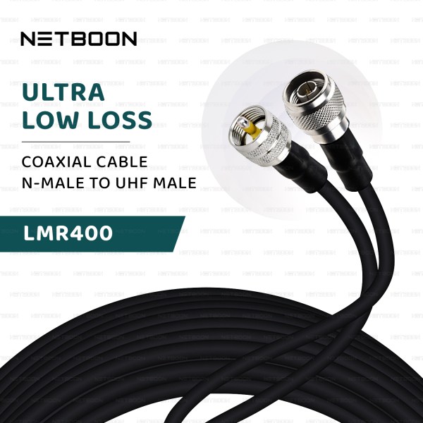 NETBOON HLF400 Coaxial Cable Assembly – N Male to UHF Male Connector Low-Loss 50 Ohm RF Cable for Antennas & Communication Systems (2) NETBOON HLF400 Coaxial Cable Assembly – N Male to UHF Male Connector | Low-Loss 50 Ohm RF Cable for Antennas & Communication Systems
