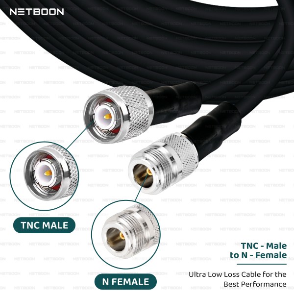 HLF400 Coaxial Cable Assembly – TNC Male to N Female Connector | High-Frequency RF Cable