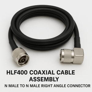 HLF400 Coaxial Cable Assembly – N Male to N Male Right angle Connector