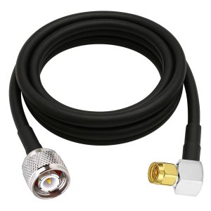 NETBOON HLF400 Coaxial Cable Assembly with TNC Male to SMA Male Right Angle Connector | 50 Ohm Low Loss RF Coax | LMR400 Equivalent | Dual Shielded | Weather Resistant