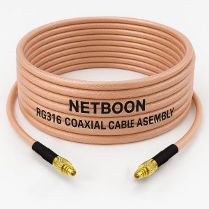 NETBOON RG316 Coaxial Cable Assembly | MMCX Male to MMCX Male Connectors | RF Pigtail Jumper | Flexible Low-Loss Cable | Multiple Length Options Available