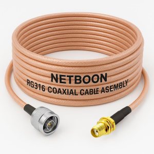 ETBOON RG316 Coaxial Cable Assembly – N Male to SMA Female Connectors, 50 Ohm Flexible RF Jumper