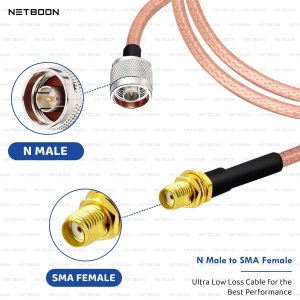 ETBOON RG316 Coaxial Cable Assembly – N Male to SMA Female Connectors, 50 Ohm Flexible RF Jumper