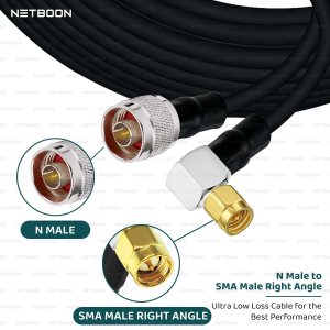 NETBOON HLF400 Coaxial Cable Assembly – TNC Male to N Female Connector | High-Frequency Low Loss RF Cable