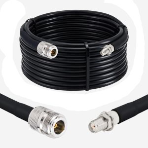 HLF400 coaxial cable with N female to SMA female connector, NETBOON 50 ohm low loss RF cable, outdoor coax jumper for Wi-Fi LTE GPS, SMA female extension cable for antenna systems, low insertion loss coax for communication, RF signal cable with N female end, high frequency cable for routers and modems, UV resistant LMR400 equivalent cable, SMA interface coax for RF test setup, durable coaxial cable for outdoor wireless gear