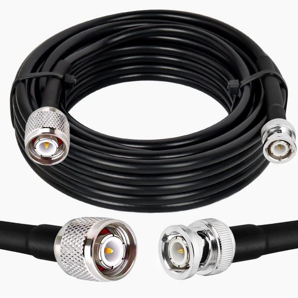 NETBOON HLF400 Coaxial Cable Assembly TNC Male to BNC Male Connector | 50 Ohm Low Loss RF Coax Cable for RF Modules, Lab Equipment, Communication Devices