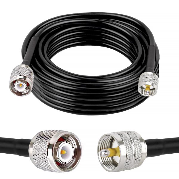 NETBOON HLF400 Coaxial Cable Assembly | TNC Male to UHF Male (PL-259) Connector | 50 Ohm Low Loss RF Coax Cable for RF Equipment, Ham Radio, Lab Instruments | UV Resistant | Custom Length