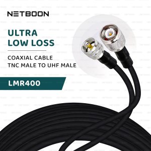 NETBOON HLF400 Coaxial Cable Assembly | TNC Male to UHF Male (PL-259) Connector | 50 Ohm Low Loss RF Coax Cable for RF Equipment, Ham Radio, Lab Instruments | UV Resistant | Custom Length