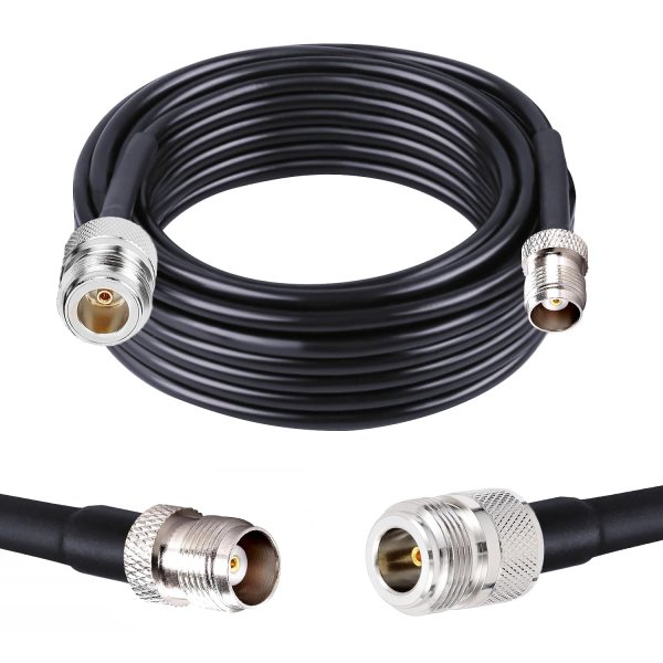 NETBOON HLF400 Coaxial Cable Assembly with N Female to TNC Female Connector 50 Ohm Low Loss RF Coax LMR400 Equivalent Dual Shielded Weather Resistant Cable (1) NETBOON HLF400 Coaxial Cable Assembly with N Female to TNC Female Connector | 50 Ohm Low Loss RF Coax | LMR400 Equivalent