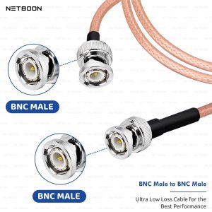 RG316 Coaxial Cable Assembly with BNC Male to BNC Male Connector | 50 Ohm Low Loss Flexible RF Jumper for CCTV, Oscilloscope, Signal Transmission, Surveillance, Testing Equipment
