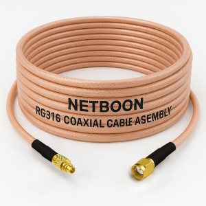 NETBOON RG316 Coaxial Cable Assembly | MMCX Male to RP-SMA Male Connector | RF Pigtail Jumper | Flexible Low-Loss Cable | Multiple Length Options Available