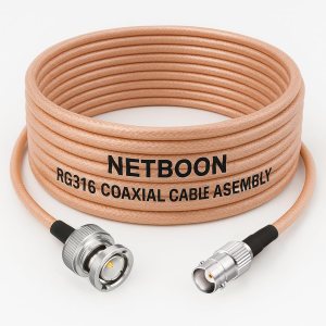 NETBOON RG316 Coaxial Cable Assembly with BNC Male to BNC Female Connector | RF Extension Cable for CCTV, Antennas, Lab Testing & Signal Transmission