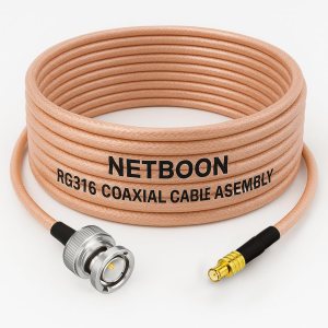 NETBOON RG316 Coaxial Cable Assembly with BNC Male to MCX Male Connector