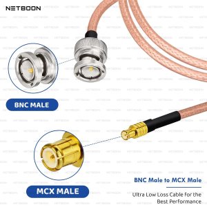 NETBOON RG316 Coaxial Cable Assembly with BNC Male to MCX Male Connector