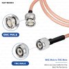 NETBOON RG316 Coaxial Cable Assembly with BNC Male to TNC Male Connector | High-Frequency Low Loss RF Jumper Cable for Test Equipment, CCTV Systems, and Communication Devices