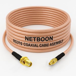 NETBOON RG316 Coaxial Cable Assembly – SMA Female to MMCX Male Connectors | Flexible RF Jumper for GPS Modules, Wireless Systems, Embedded RF Devices & Signal Routing