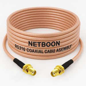 NETBOON RG316 Coaxial Cable Assembly – SMA Female to SMA Female Connectors | Flexible RF Jumper for Antenna Extensions, Wireless Systems, Embedded Modules & Signal Testing