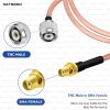 NETBOON RG316 Coaxial Cable Assembly – TNC Male to SMA Female Connectors, Flexible RF Jumper for Signal Testing, Communication Modules, and Embedded RF Equipment